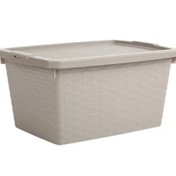 Clearance Box de rangement plastique 10 L taupe Entretien Du Linge