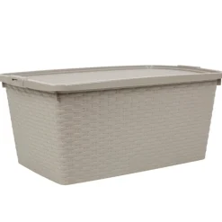 Box de rangement plastique 20 L taupe Entretien Du Linge
