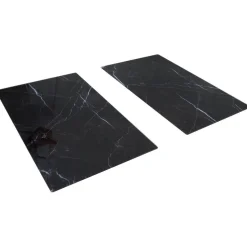 Gifi Cuisson^Cache plaque de cuisson en verre noir effet marbre 52x30cm