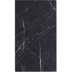 Gifi Cuisson^Cache plaque de cuisson en verre noir effet marbre 52x30cm