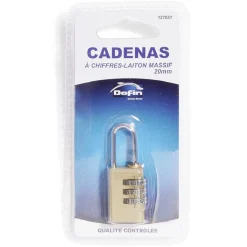 Cadenas à chiffres en laiton massif l.20 mm^Gifi Sale