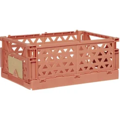 Discount Caisse pliable avec porte-étiquette marron L25xl16,5xH10cm Rangement