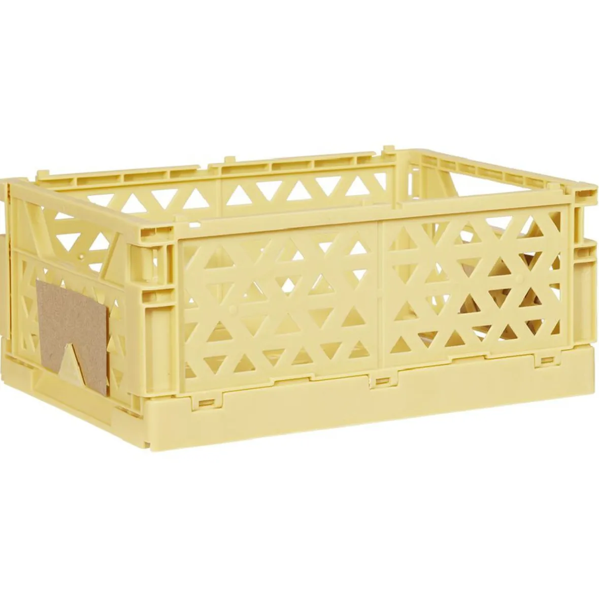 Sale Caisse pliable avec porte-étiquette jaune L25xl16,5xH10cm Rangement