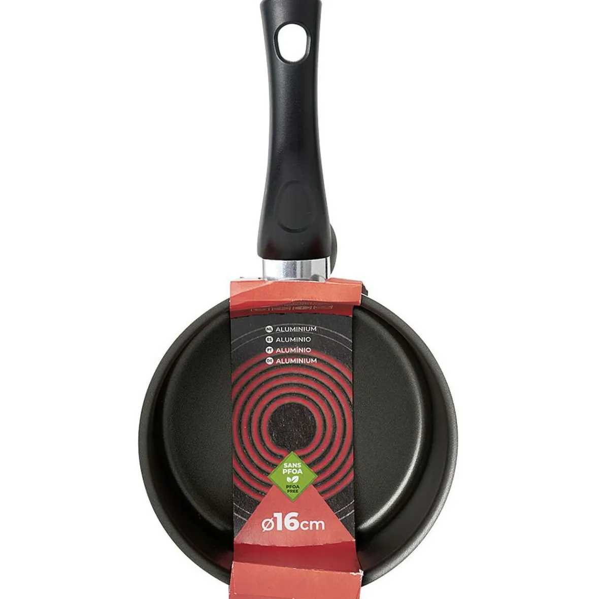 Gifi Cuisson^Casserole aluminium antiadhésive noir et rouge Ø 16 cm