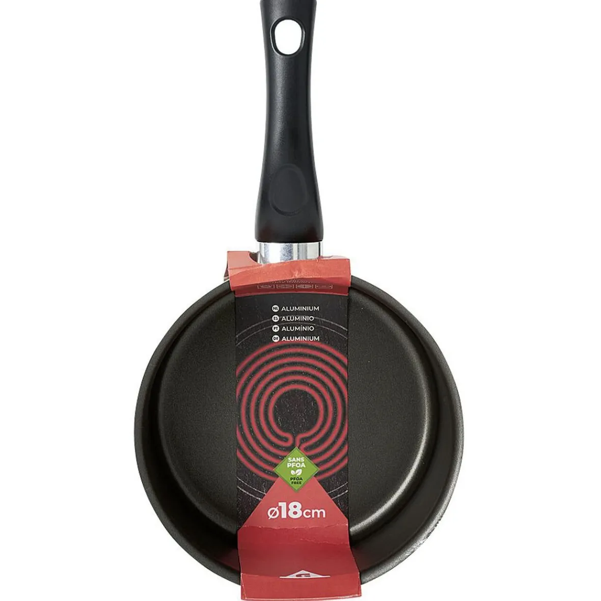 Gifi Cuisson^Casserole aluminium antiadhésive noir et rouge Ø 18 cm