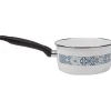 Gifi Cuisson^Casserole anti-adhésive acier émaillé blanc crème et bleu