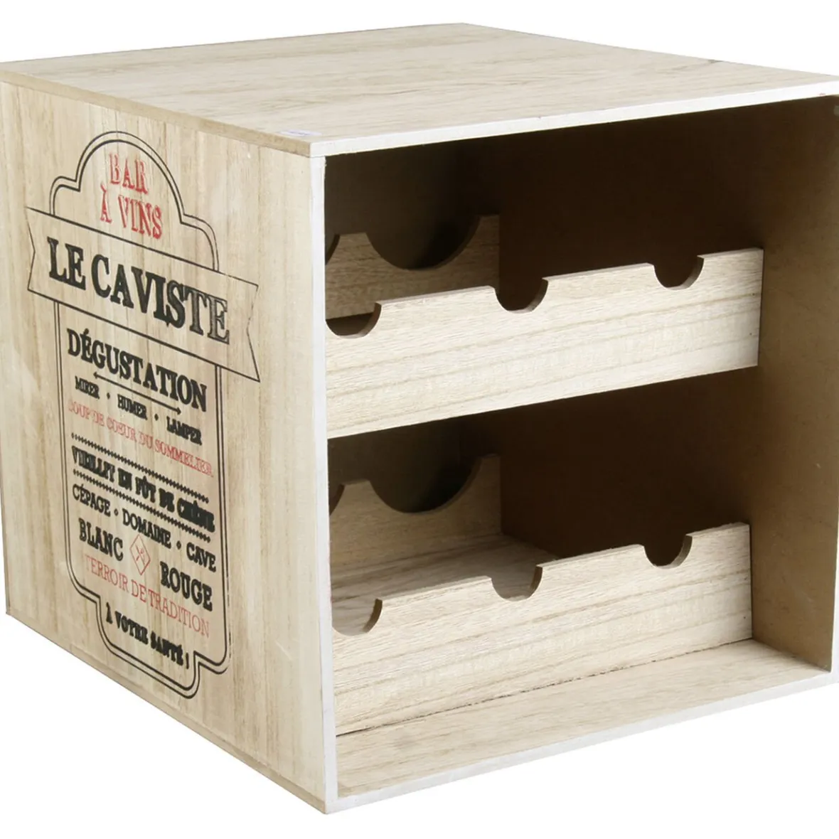 Gifi Rangement De Cuisine^Cave à vin en bois pour 6 bouteilles