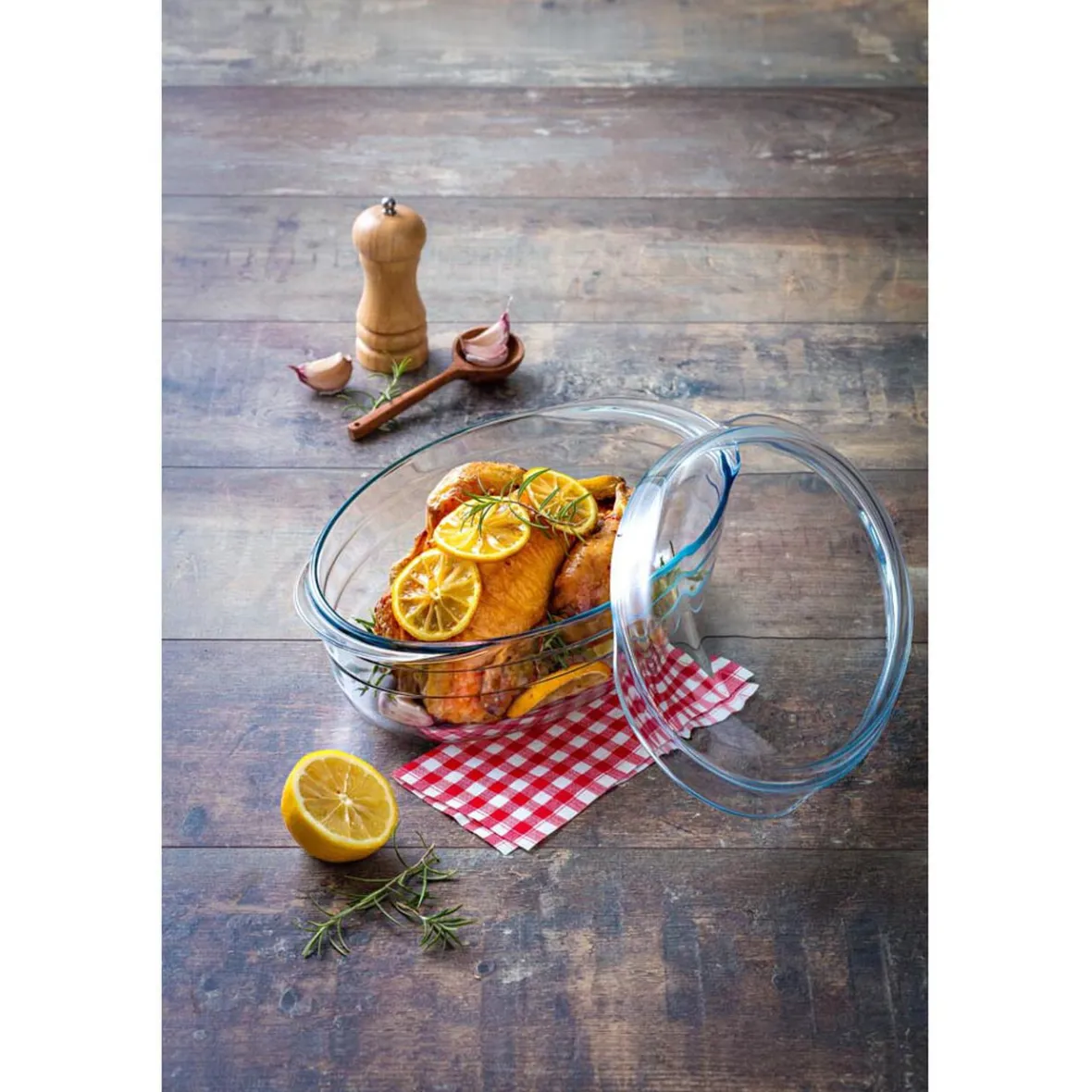 Gifi Cuisson^Cocotte ovale en verre transparent 4 L