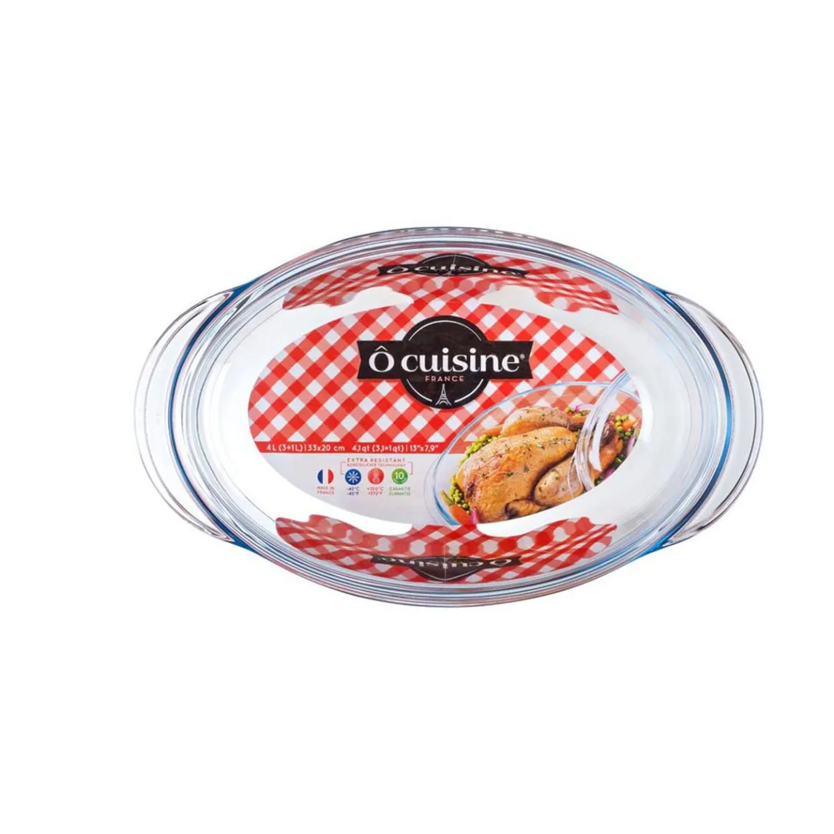 Gifi Cuisson^Cocotte ovale en verre transparent 4 L