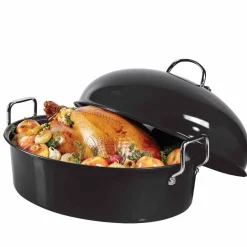 Gifi Cuisson^Cocotte ovale XXL en fonte d'acier spécial volailles