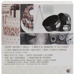 Gifi Cuisson^Coffret gâteau 3 étages avec moules à charnières