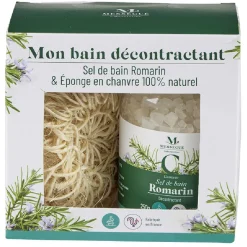 Coffret Mességué sel de bain romarin et éponge chanvre 100% naturel^Gifi Outlet