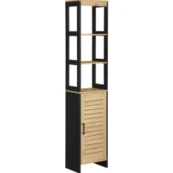Colonne de salle de bain naturel et noir 35x26xH173 cm - Richmond^Gifi