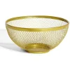 Gifi Rangement De Cuisine^Corbeille à fruits en métal maillage doré Ø26xH13cm