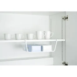 Gifi Rangement De Cuisine^Corbeille à suspendre en métal blanc L.40 cm