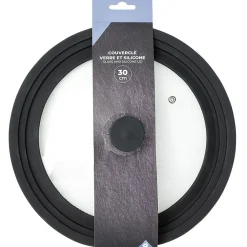 Gifi Cuisson^Couvercle en verre avec contour silicone noir Ø 30 cm