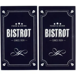 Gifi Cuisson^Couvre plaque planche à découper en verre design Bistrot x2