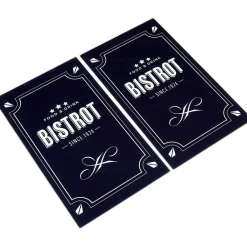 Gifi Cuisson^Couvre plaque planche à découper en verre design Bistrot x2