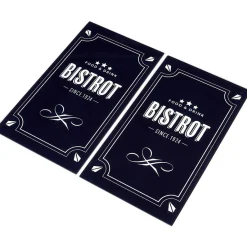 Gifi Cuisson^Couvre plaque planche à découper en verre design Bistrot x2