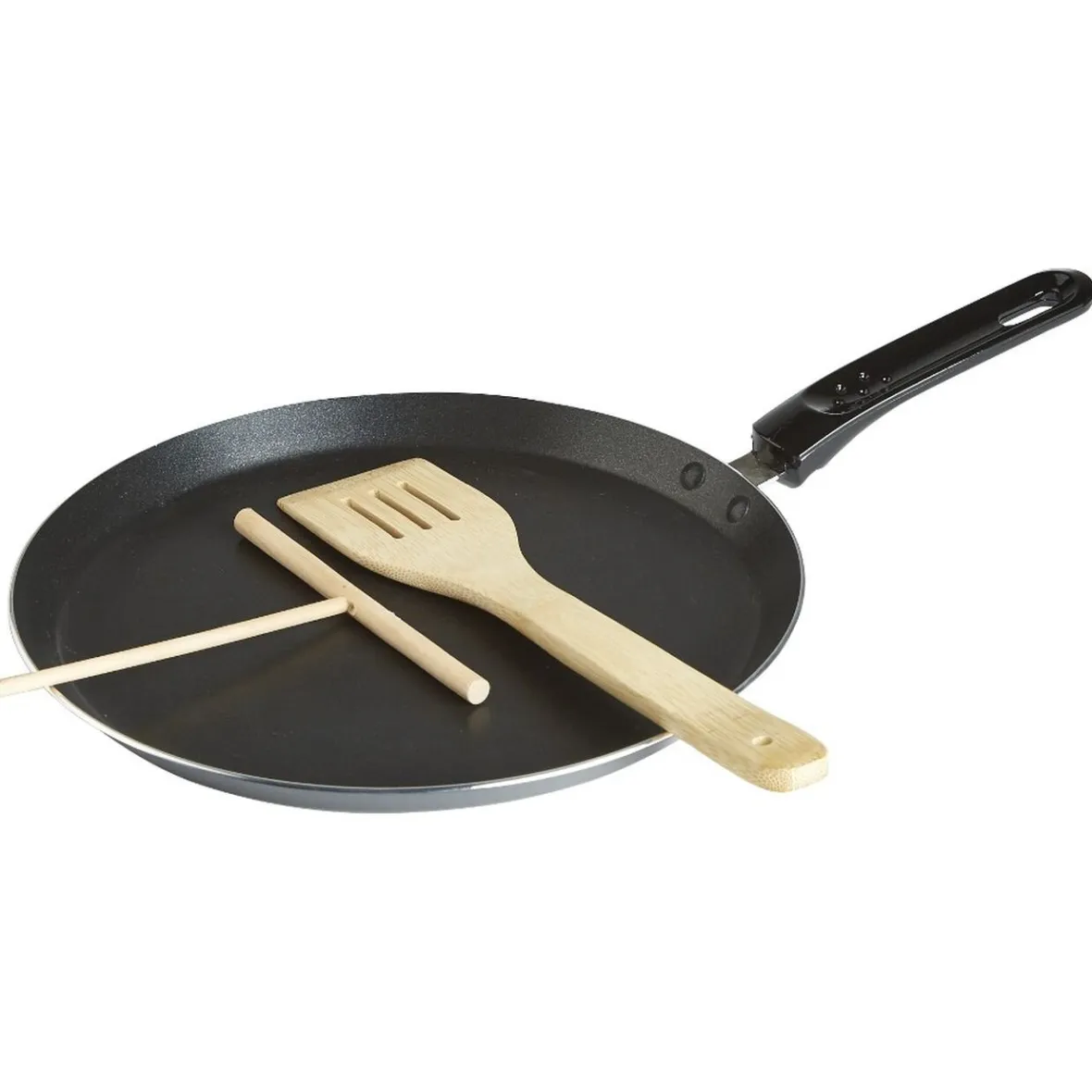 Gifi Cuisson^Crêpière grise et noire avec ustensiles