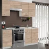 Gifi Rangement De Cuisine^Cuisine 5 éléments finition chêne Sonoma L. 1,80 m