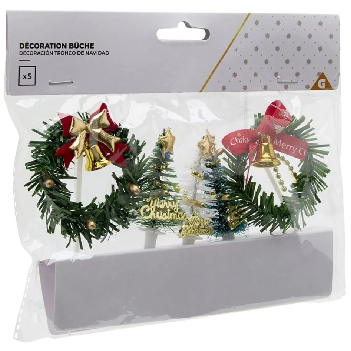 Gifi Cuisson^Décoration pour bûche de Noël x5
