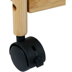 Gifi Rangement De Cuisine^Desserte 3 niveaux à roulettes bambou et MDF 51,5x22,5xH71cm