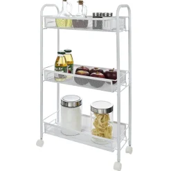 Gifi Rangement De Cuisine^Desserte cuisine 3 niveaux métal blanc