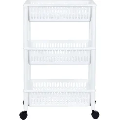Gifi Rangement De Cuisine^Desserte de cuisine 3 niveaux panières blanches
