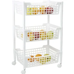 Gifi Rangement De Cuisine^Desserte de cuisine 3 étages blanc