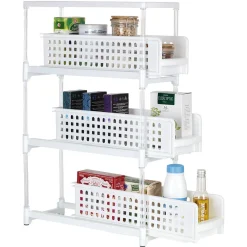 Gifi Rangement De Cuisine^Desserte de cuisine 3 tiroirs coulissants blanc