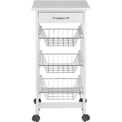 Gifi Rangement De Cuisine^Desserte de cuisine mdf métal blanc gris
