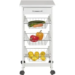 Gifi Rangement De Cuisine^Desserte de cuisine mdf métal blanc gris