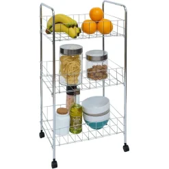 Gifi Rangement De Cuisine^Desserte en métal 3 niveaux - 35,5xH66,5x26cm