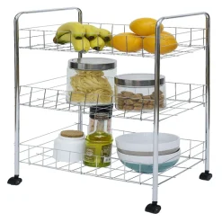 Gifi Rangement De Cuisine^Desserte en métal 3 niveaux - 35,5xH66,5x26cm