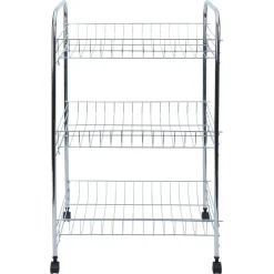 Gifi Rangement De Cuisine^Desserte en métal gris 3 niveaux - L.41xl.26,5xH.61,5cm