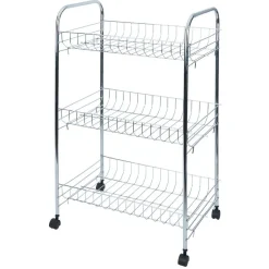 Gifi Rangement De Cuisine^Desserte en métal gris 3 niveaux - L.41xl.26,5xH.61,5cm