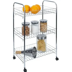 Gifi Rangement De Cuisine^Desserte en métal gris 3 niveaux - L.41xl.26,5xH.61,5cm