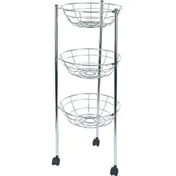 Gifi Rangement De Cuisine^Desserte ovale 3 paniers inox H.70,5cm