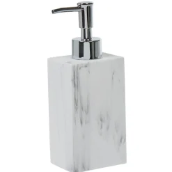 Distributeur à savon céramique blanc effet marbre^Gifi