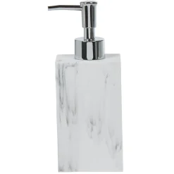 Distributeur à savon céramique blanc effet marbre^Gifi