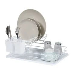 Gifi Rangement De Cuisine^Egouttoir blanc métal avec plateau plastique