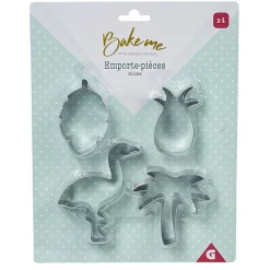 Gifi Cuisson^Emporte pièce forme Ananas Palmier Flamant rose Feuille x4