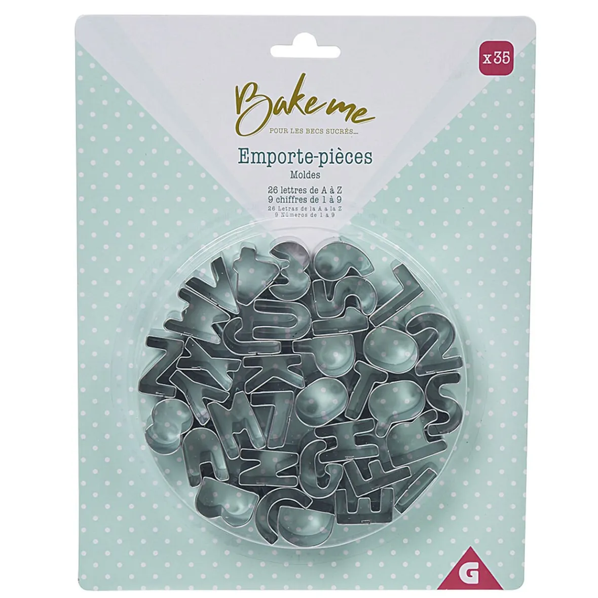 Gifi Cuisson^Emporte pièce forme lettre argenté x35