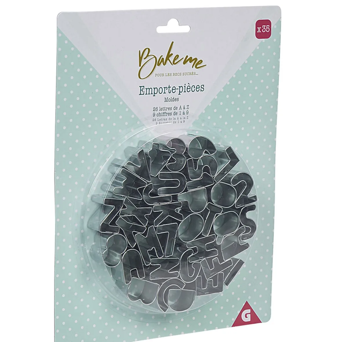Gifi Cuisson^Emporte pièce forme lettre argenté x35