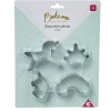 Gifi Cuisson^Emporte pièce forme Licorne Arc en ciel Couronne x4