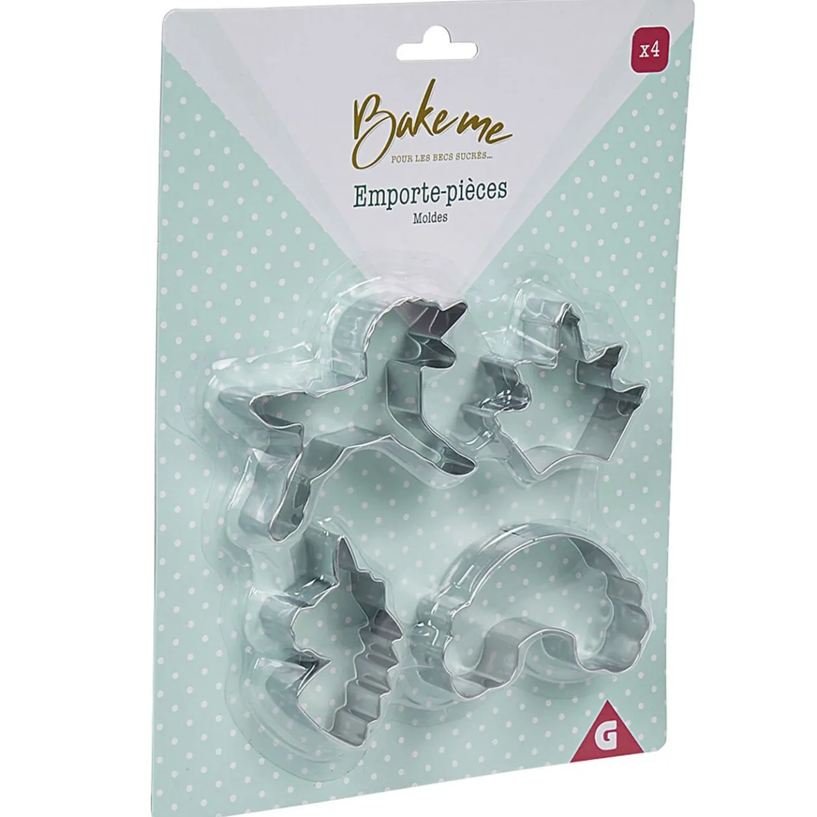 Gifi Cuisson^Emporte pièce forme Licorne Arc en ciel Couronne x4