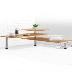 Gifi Rangement De Cuisine^Etagère d'angle modulable en bambou