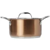 Gifi Cuisson^Faitout acier doré avec couvercle en inox