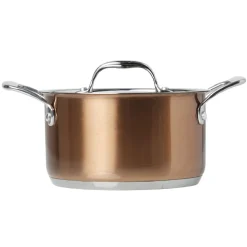 Gifi Cuisson^Faitout acier doré avec couvercle en inox